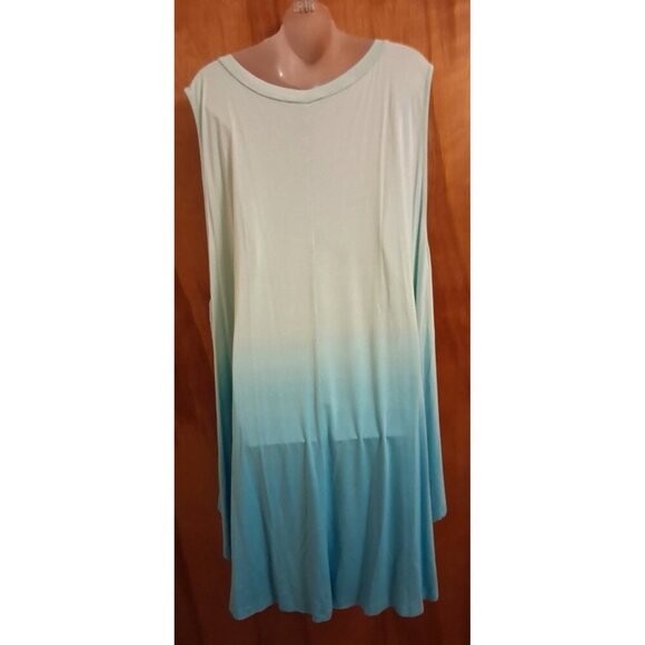 Lane Bryant womens blue ombre swing lounge midi dress plus size 38-40 rayon - Picture 4 of 5